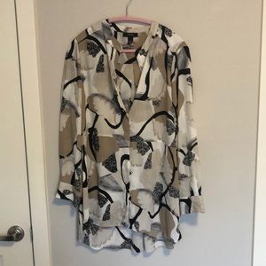 Alfani beige pleated back tunic blouse 🤎🤍